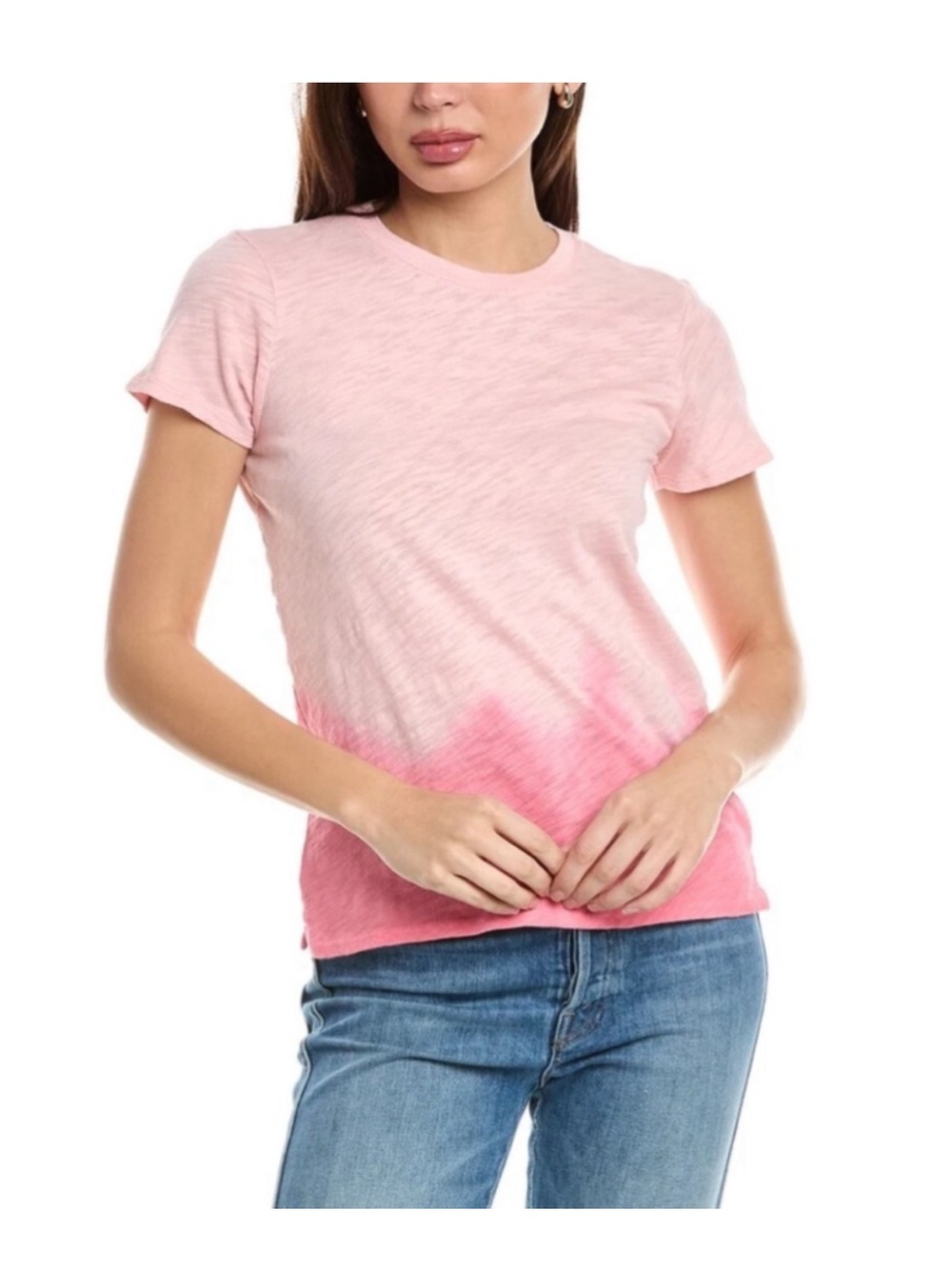 ATM Slub Jersey Schoolboy Crew Neck Tee in Cherry Blossom.